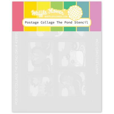 Waffle Flower Stencil - Postage Collage The Pond